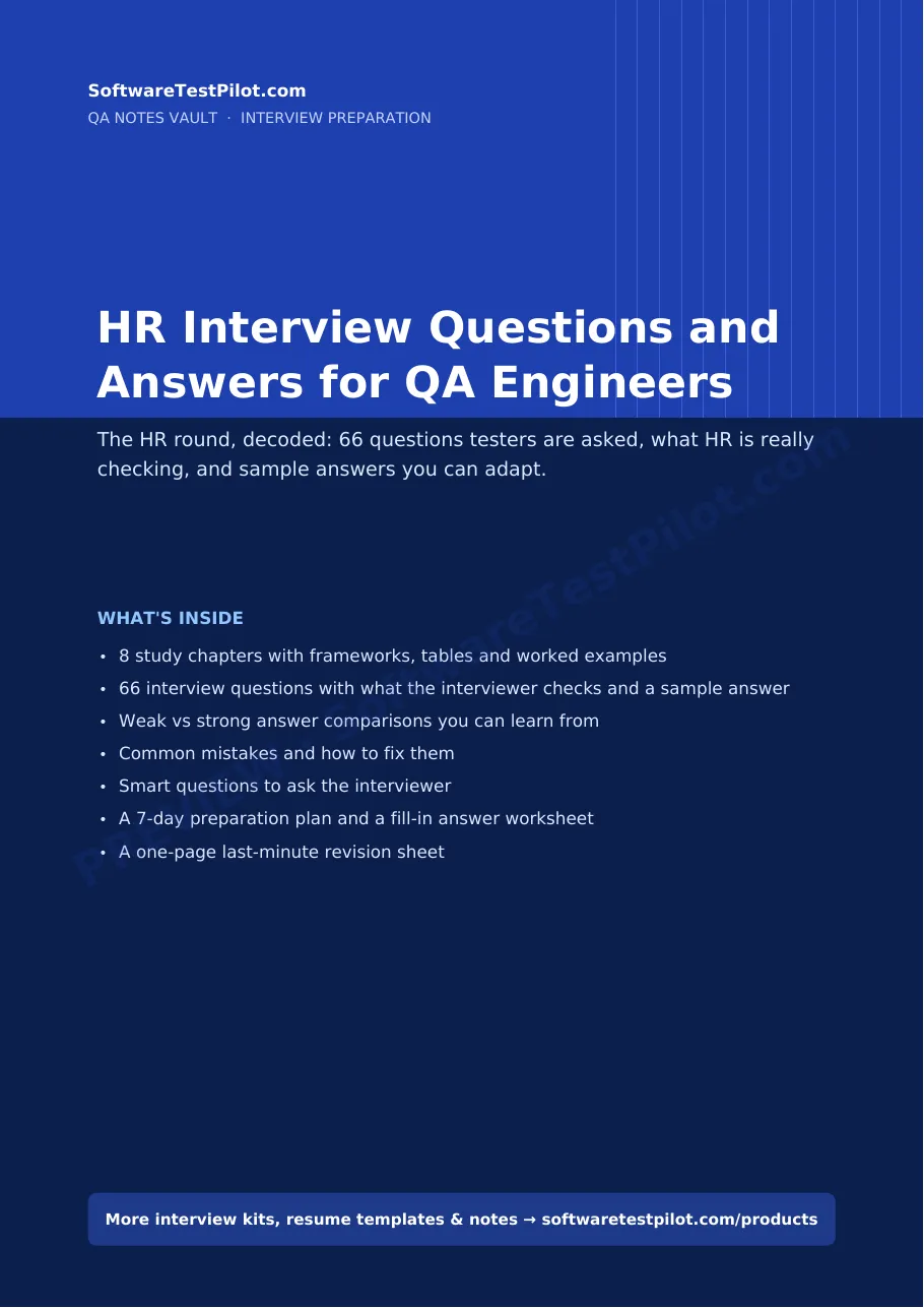 First-page preview of HR Interview Questions and Answers for QA Engineers