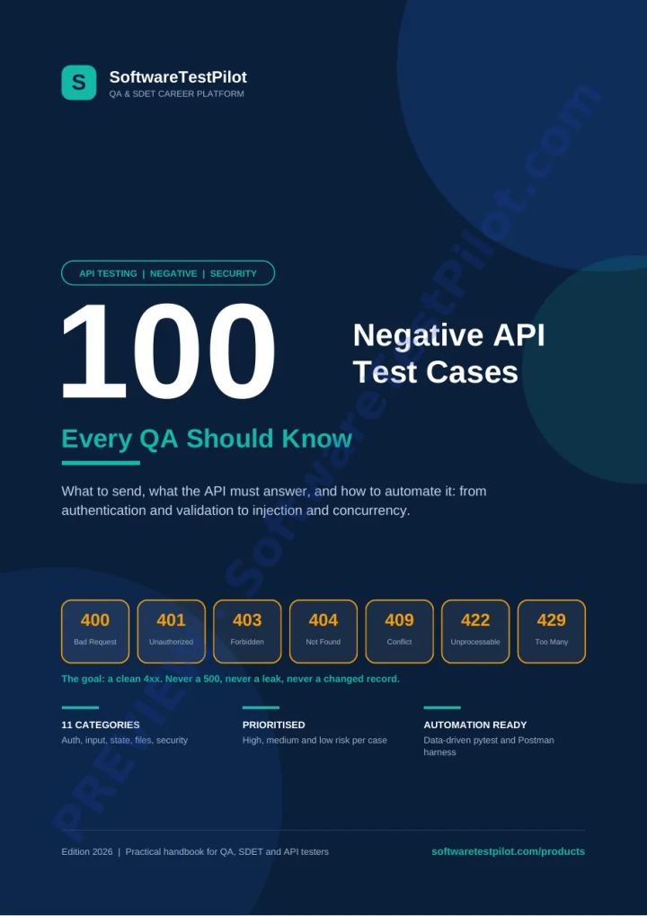 First-page preview of 100 Negative API Test Cases Every QA Should Know