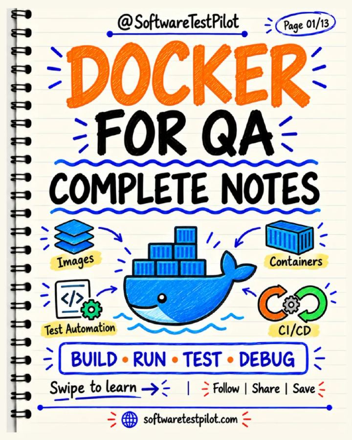First-page preview of Docker for QA: Complete Notes