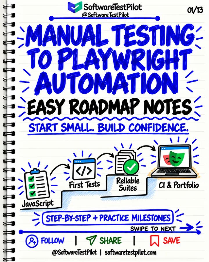 First-page preview of Manual Testing to Playwright Roadmap: Complete Notes