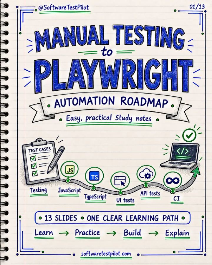 First-page preview of Manual Testing to Playwright Roadmap Notes
