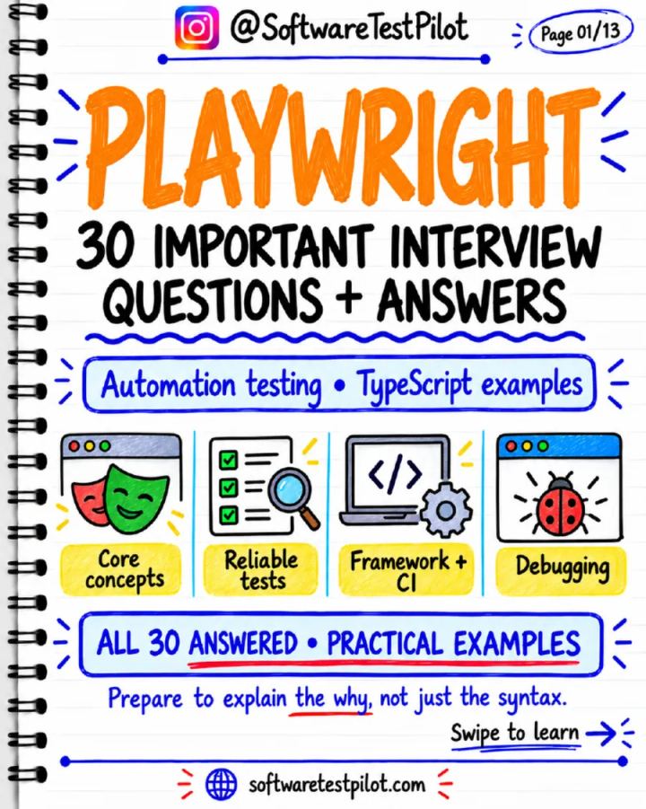 First-page preview of Playwright: 30 Interview Questions and Answers