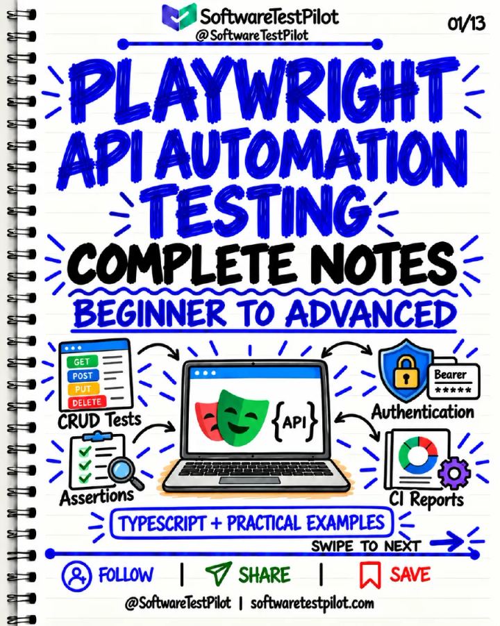 First-page preview of Playwright API Automation Testing: Complete Notes