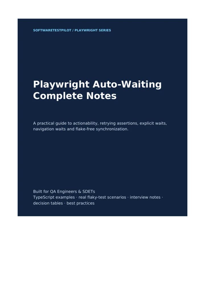 First-page preview of Playwright Auto-Waiting Complete Notes