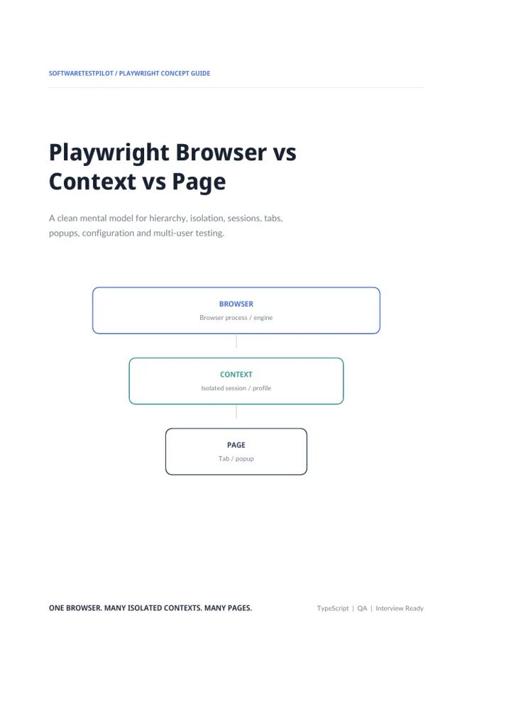 First-page preview of Playwright Browser vs Context vs Page